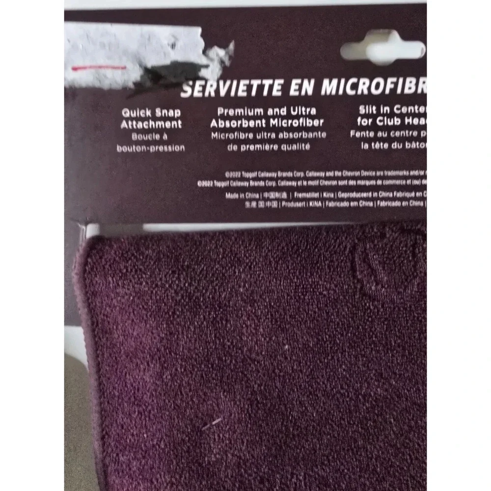 NWT Callaway Reva Outperform Purple Microfiber Golf‎ Players Towel